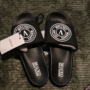 Versace Jeans Couture Black Slides
